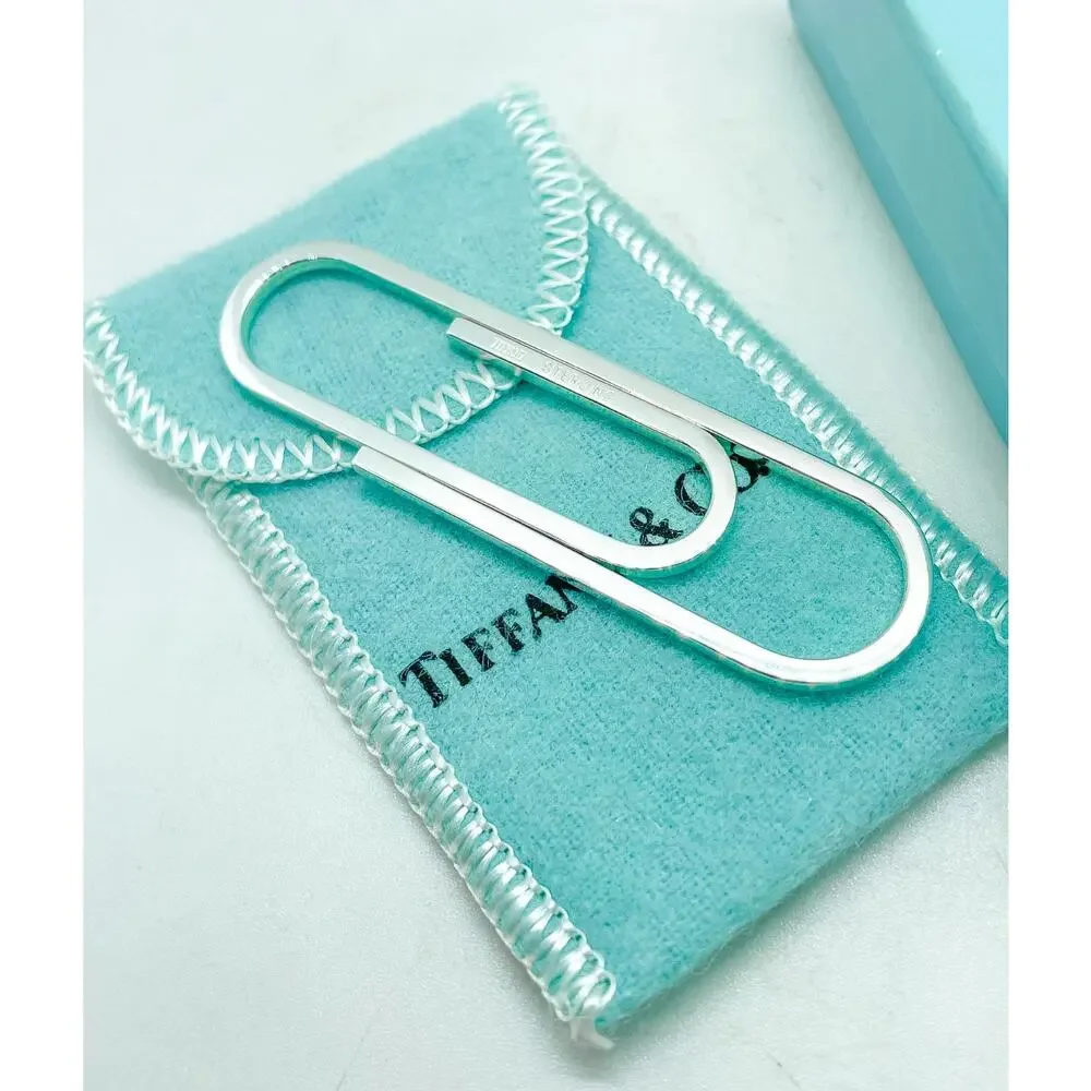 Tiffany & Co Sterling Silver Paperclip Money Clip Holder 2.5